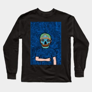 Unveil NFT Character - MaleMask Doodle Named Adam with Mexican Eyes on TeePublic Long Sleeve T-Shirt